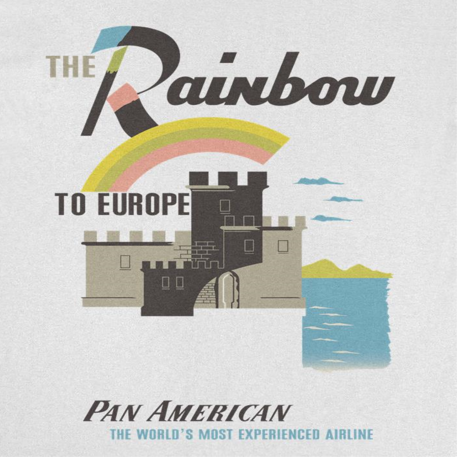 Pan Am the Rainbow to Europe White T-Shirt by HandyShopping4U2