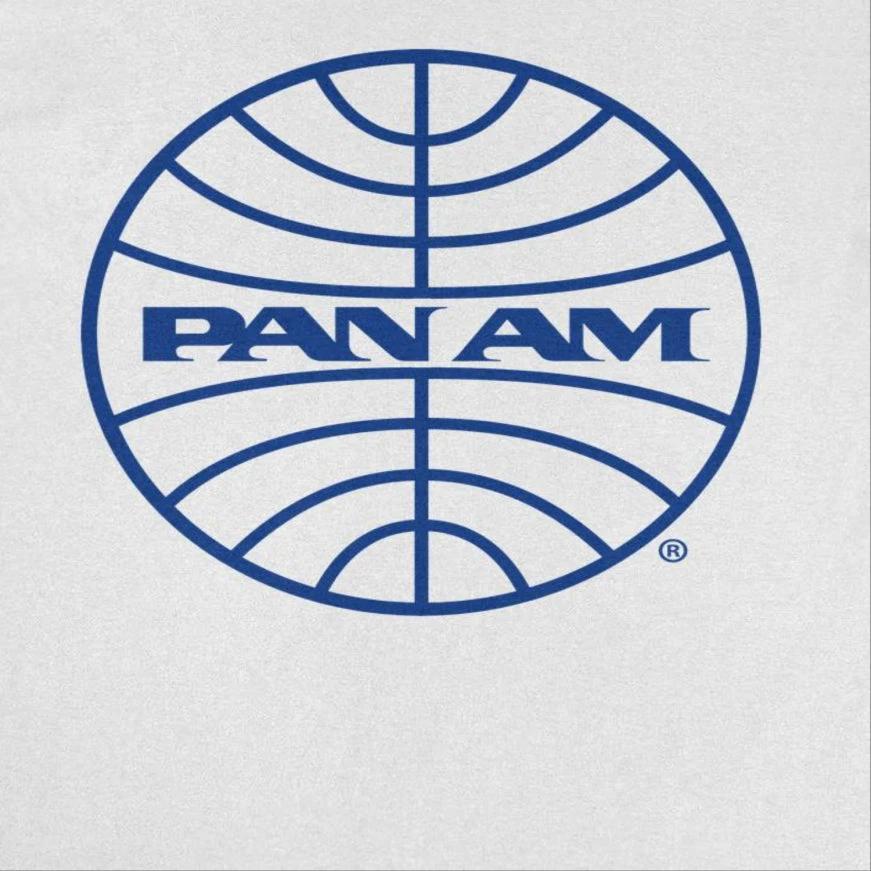 Pan Am Classic Blue Logo in White T-Shirt by HandyShopping4U2