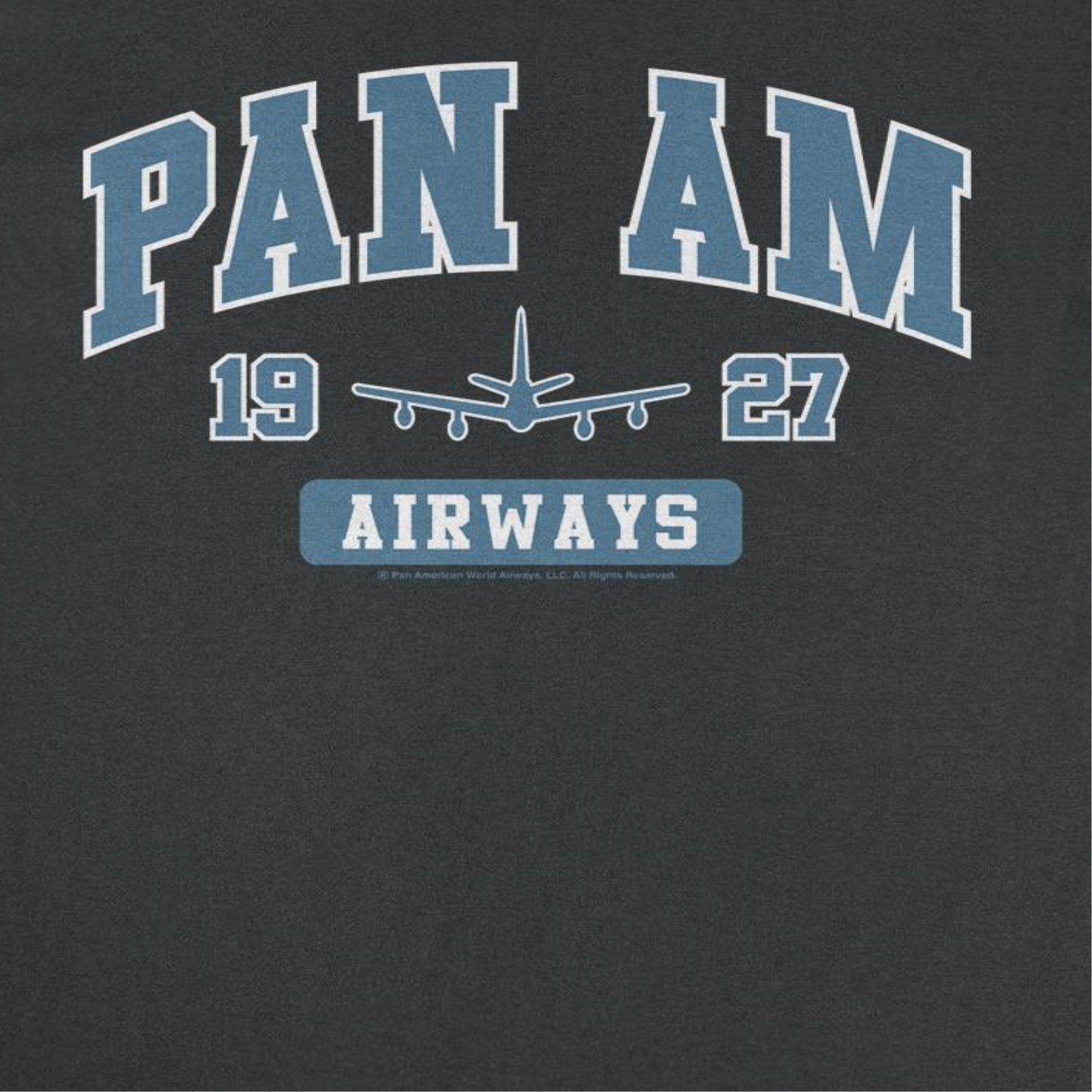 Pan Am Airways 1927 College Sports Text Black T-Shirt by HandyShopping4U2