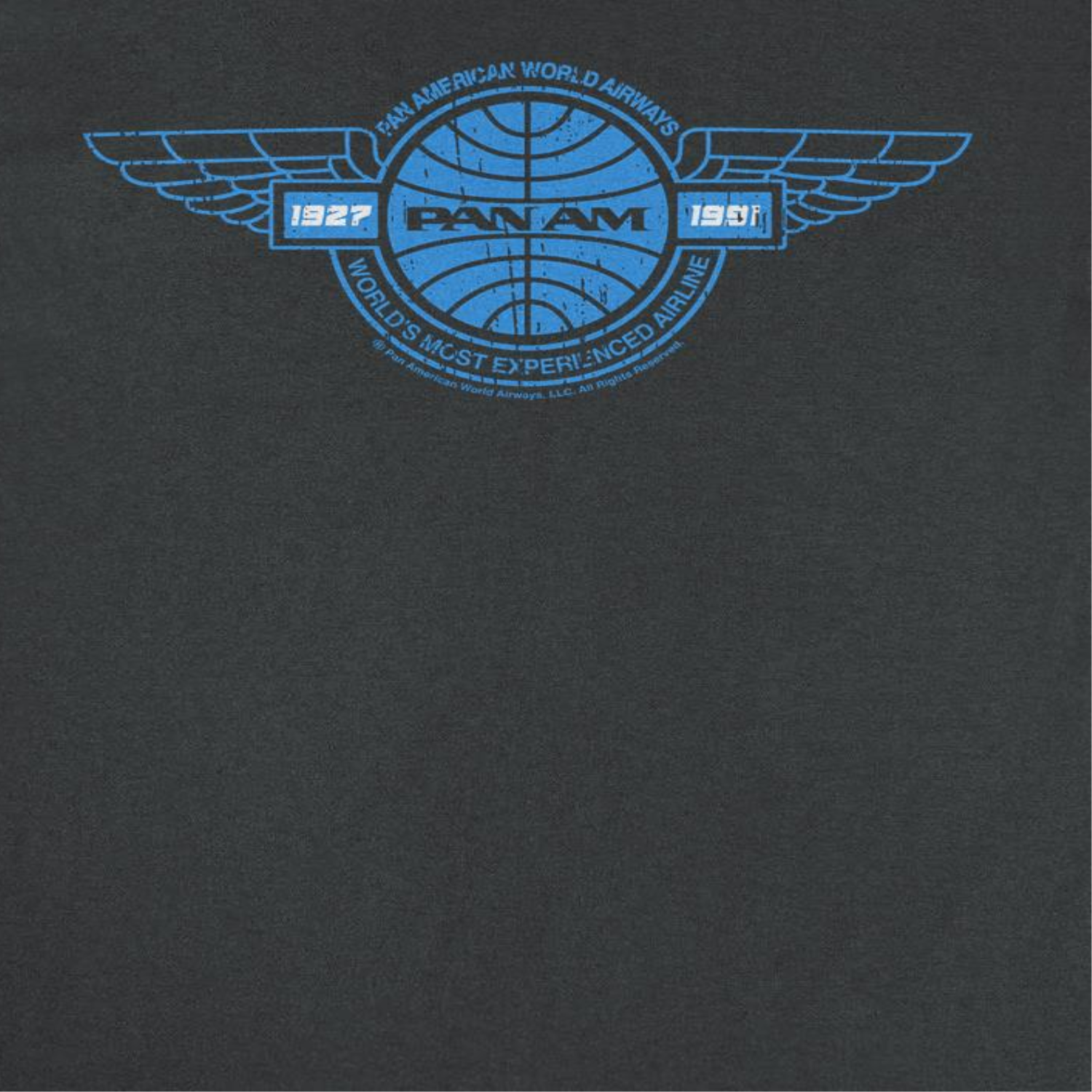 Pan Am Retro Blue Wings Logo 1927 1991 Black T-Shirt by HandyShopping4U2