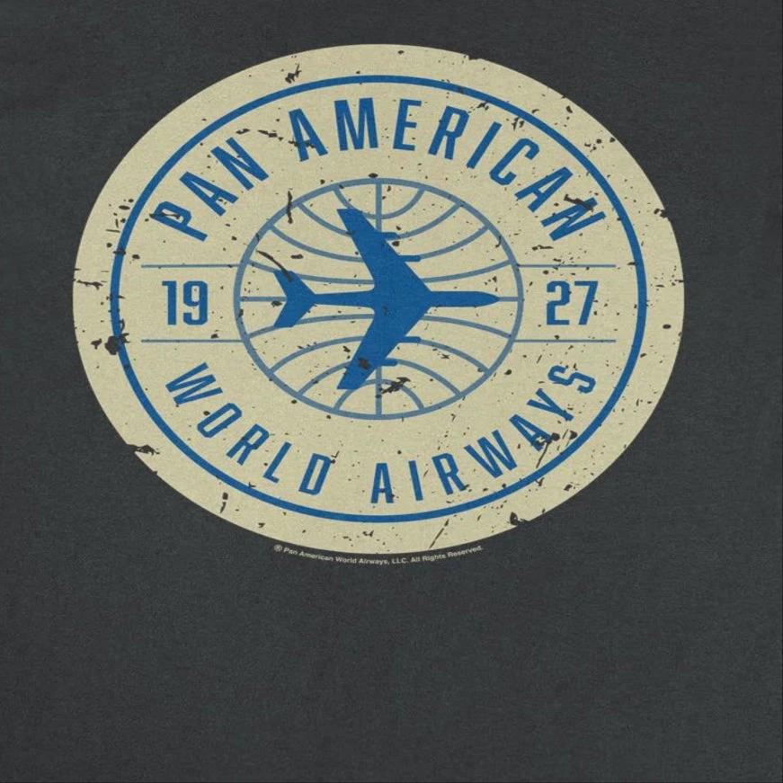 Pan Am 1927 World Airways Plane Badge Logo Black T-Shirt by HandyShopping4U2