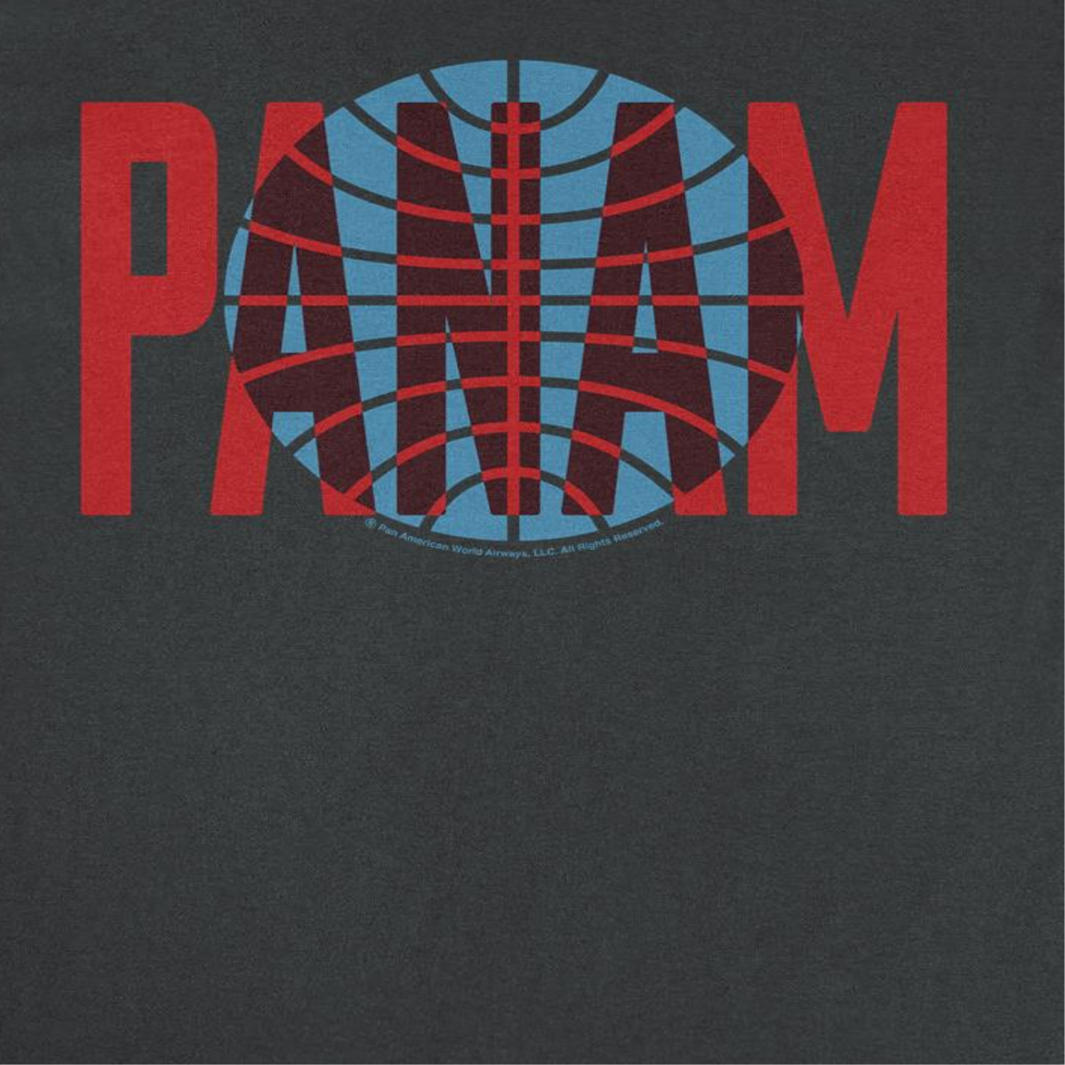 Pan Am Red Text Over Logo Black T-Shirt by HandyShopping4U2