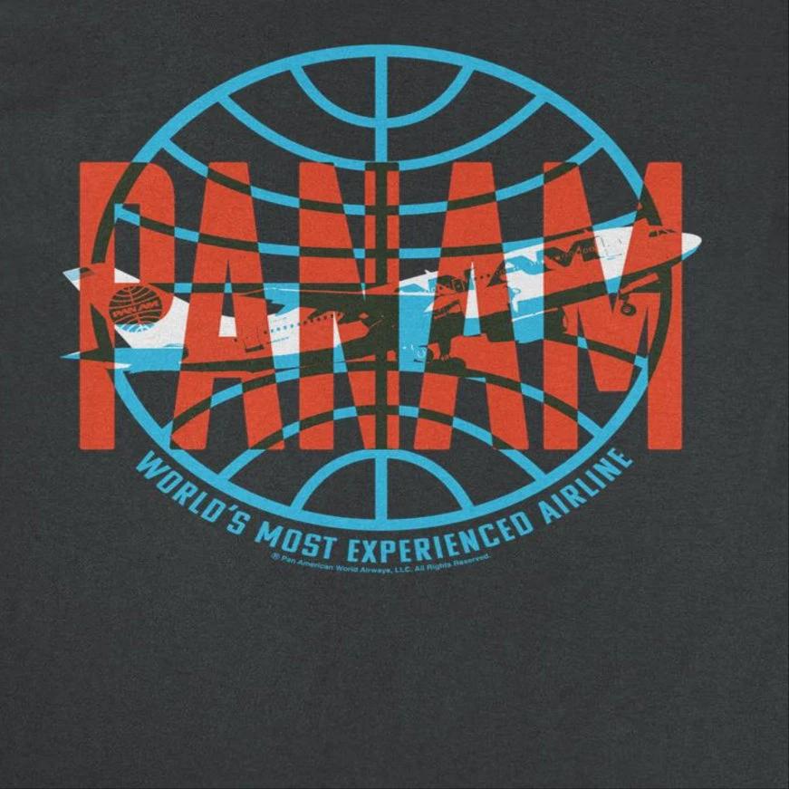 Pan Am Red Text World's Most Experienced Airline Black T-Shirt by HandyShopping4U2