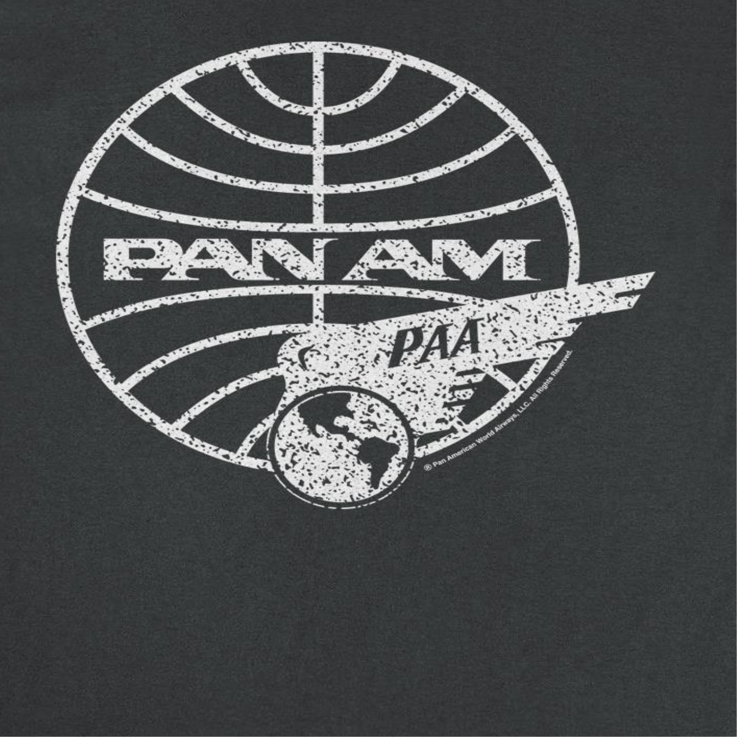 Pan Am Distressed PAA White Logo Black T-Shirt by HandyShopping4U2