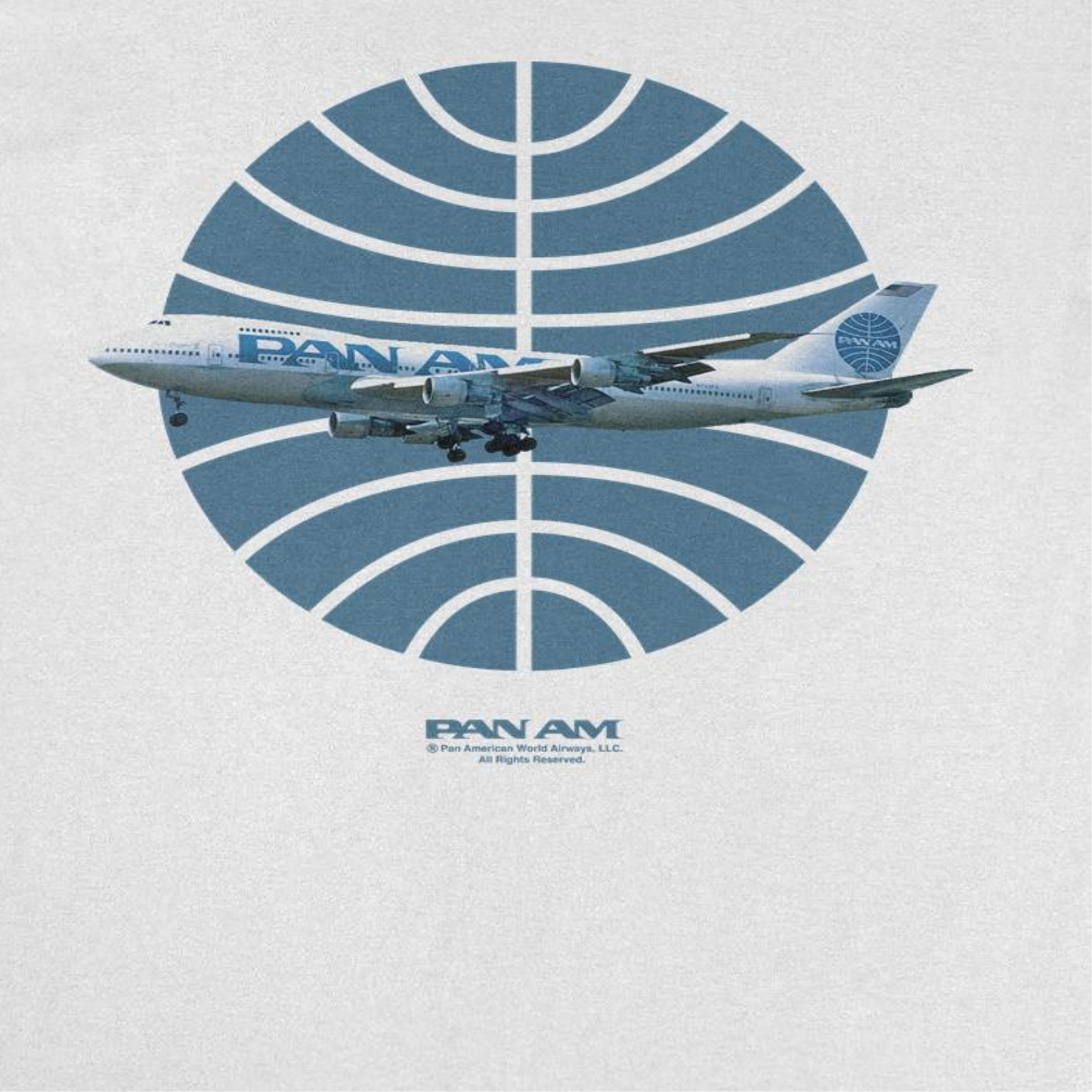 Pan Am Plane Over 1950S Logo White T-Shirt by HandyShopping4U2