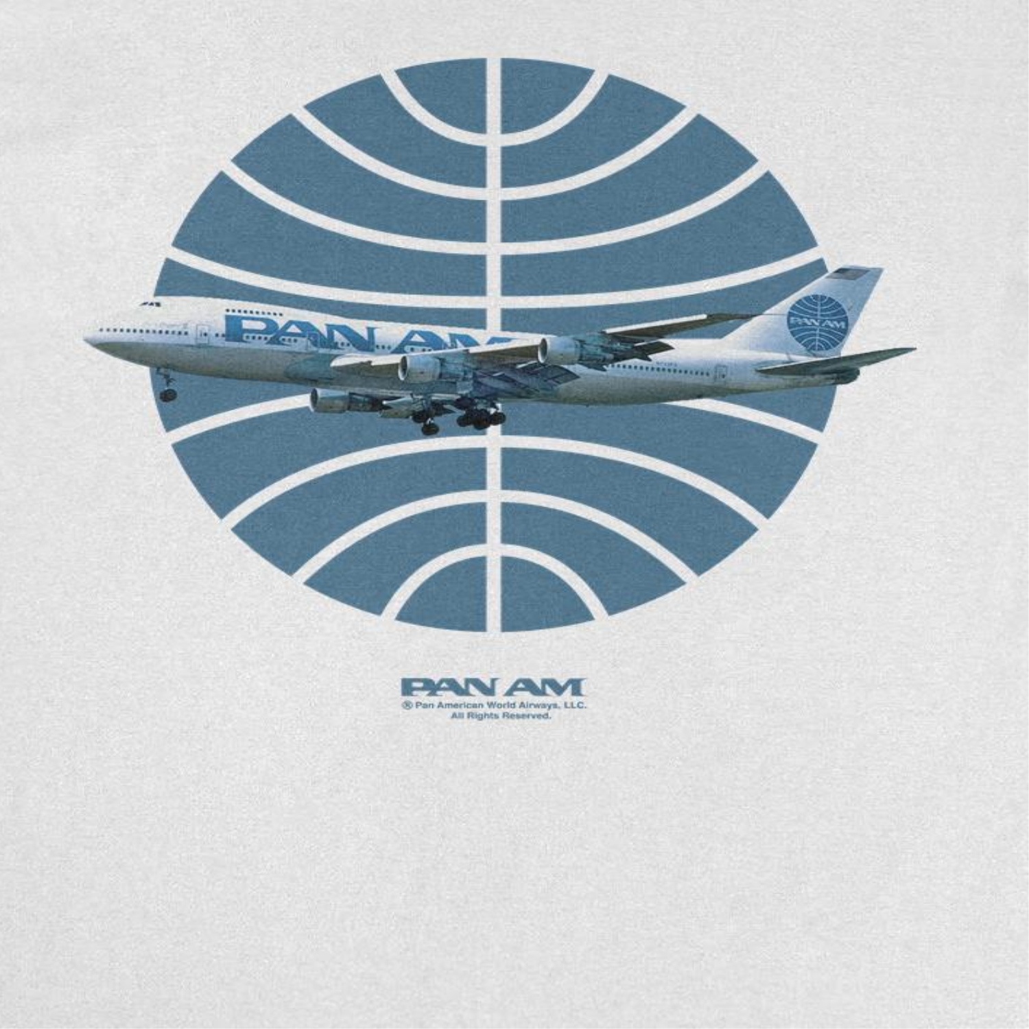 Pan Am Plane Over 1950S Logo White T-Shirt by HandyShopping4U2