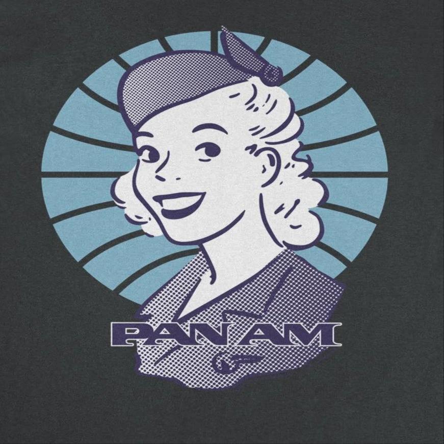 Pan Am Flight Attendant Smile Black T-Shirt by HandyShopping4U2