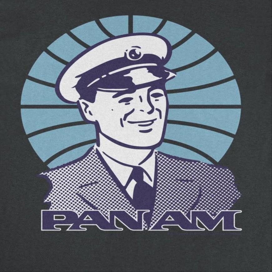 Pan Am Pilot Smile Black T-Shirt by HandyShopping4U2