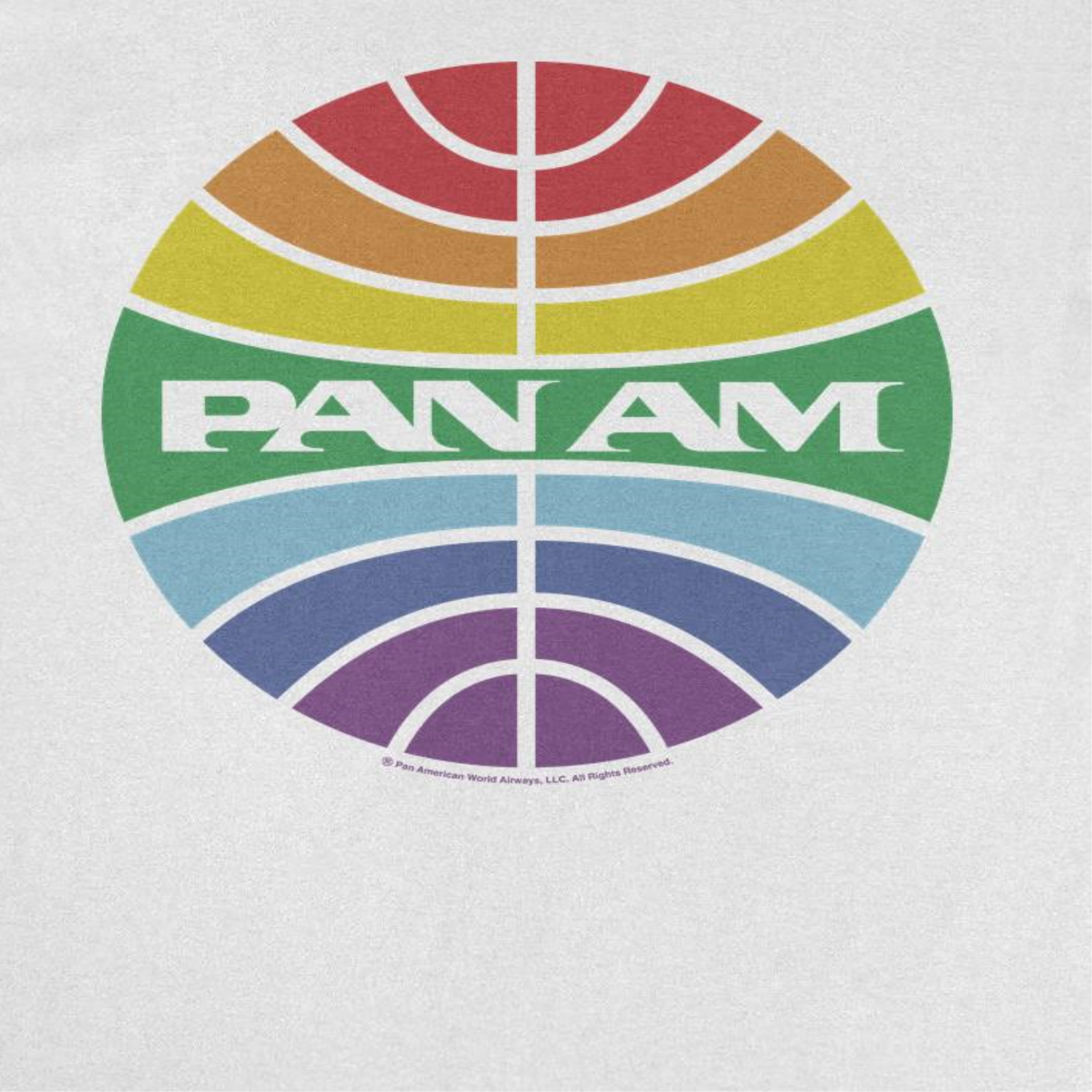 Pan Am Meatball Logo Rainbow Pride White T-Shirt by HandyShopping4U2