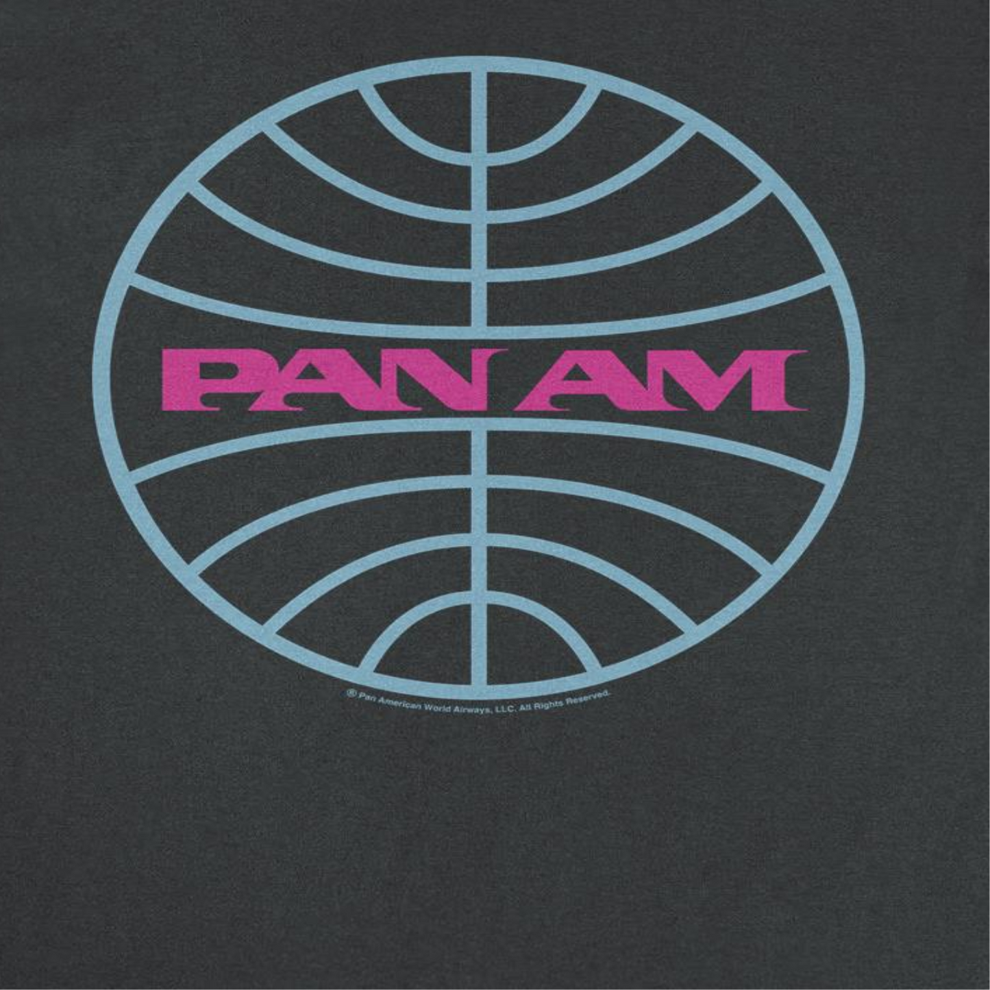 Pan Am Meatball Logo Pale Blue and Lavender Black T-Shirt by HandyShopping4U2