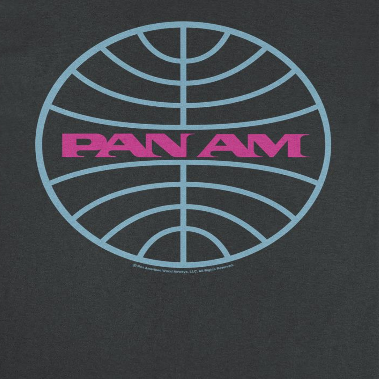 Pan Am Meatball Logo Pale Blue and Lavender Black T-Shirt by HandyShopping4U2
