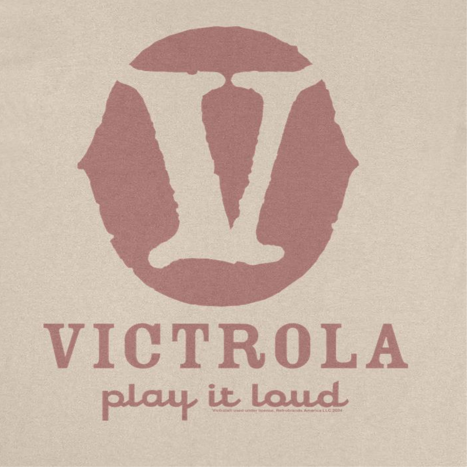 Victrola V Play it Loud Retro Record Company Sand T-Shirt by HandyShopping4U2