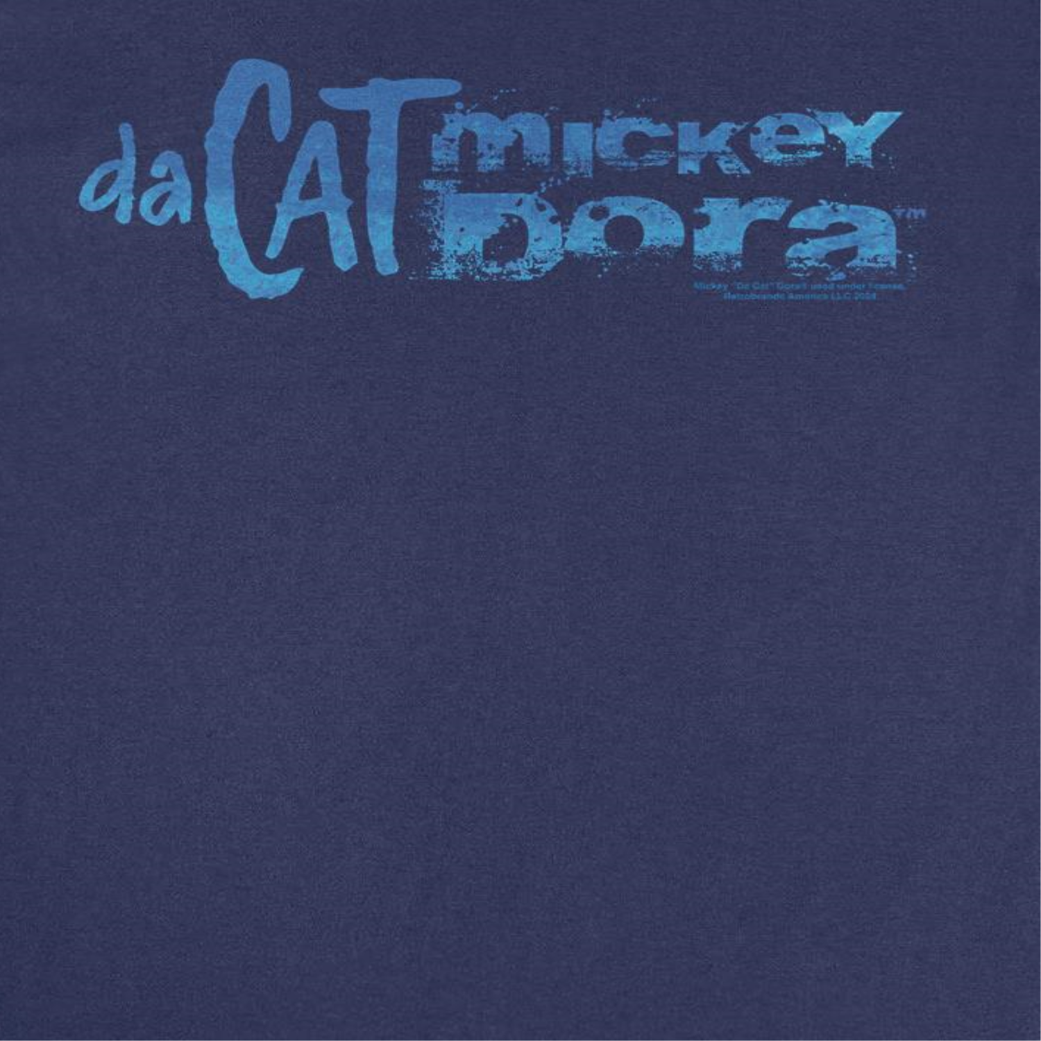 Mickey Da Cat Dora Blue Distress Text Retro Surfer Miki Navy T-Shirt by HandyShopping4U2