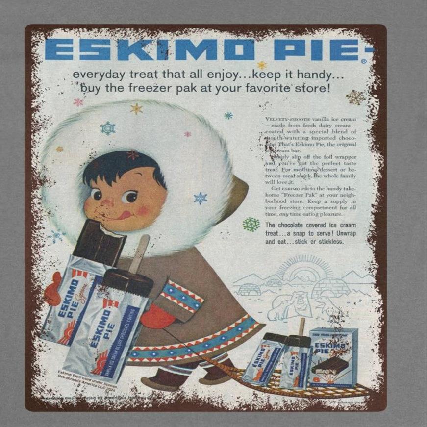 Eskimo Pie Vintage Distressed Cartoon Advert Charcoal T-Shirt by HandyShopping4U2