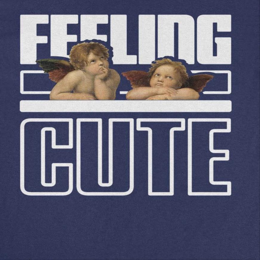 Classic Paintings Cherubs Feeling Cute Raphael Navy T-Shirt by HandyShopping4U2
