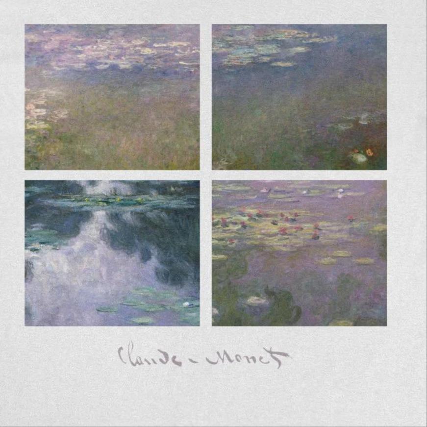 Classic Paintings Water Lilly Collection Monet White T-Shirt by HandyShopping4U2