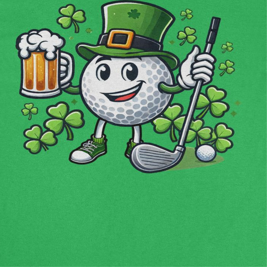 St. Patricks Day Golfball T-Shirt by HandyShopping4U2