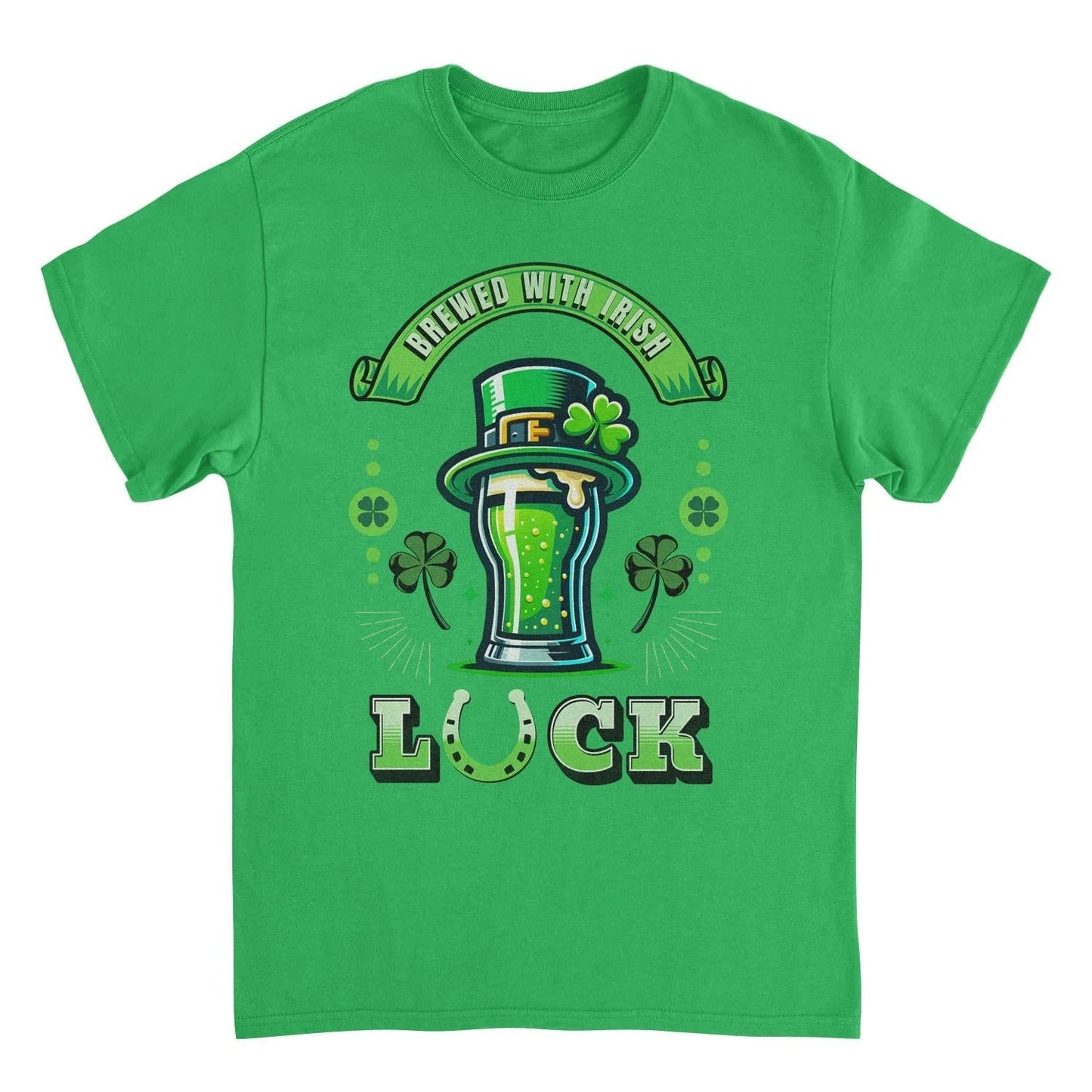 St. Patricks Day Brewed with Irish Luck T-Shirt by HandyShopping4U2