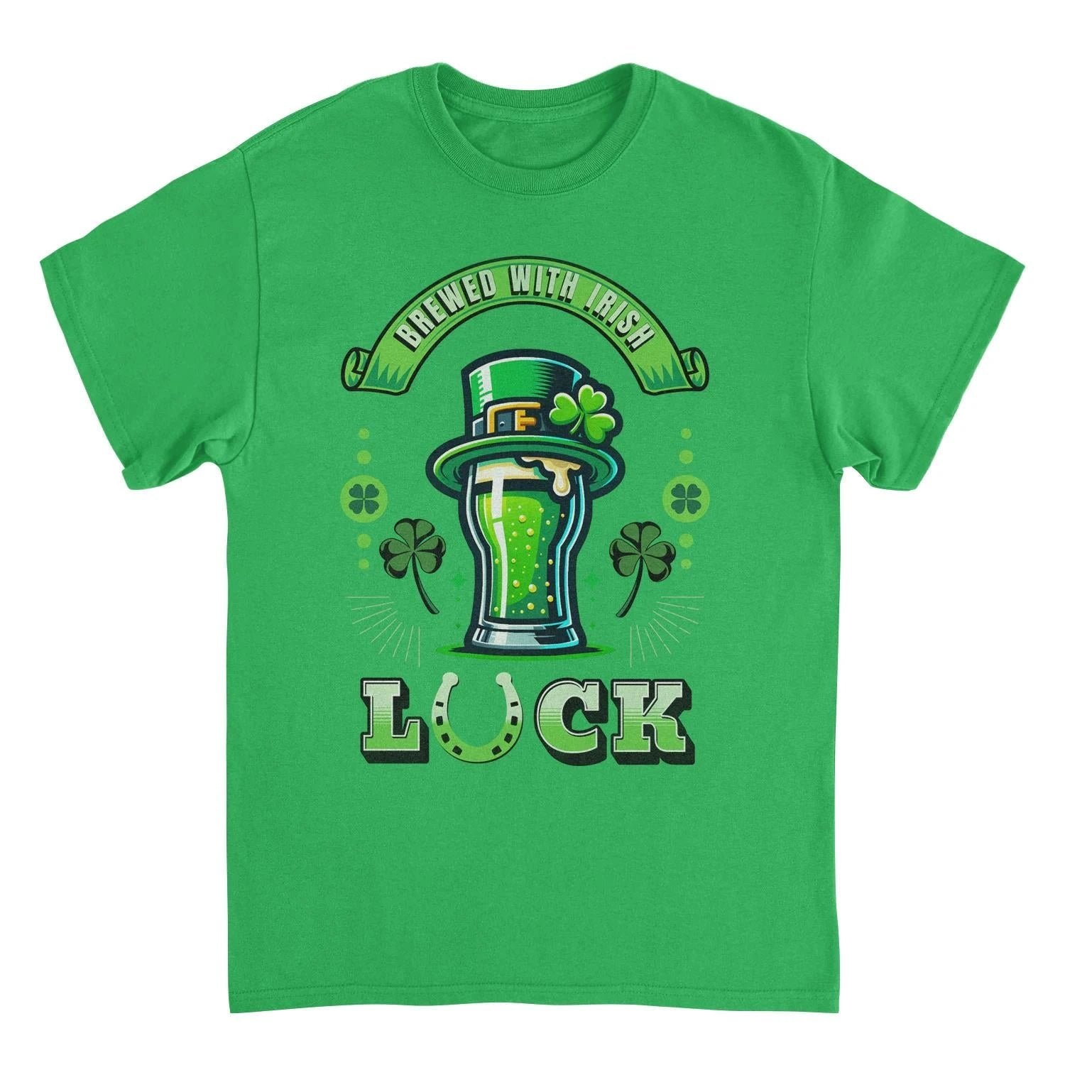 St. Patricks Day Brewed with Irish Luck T-Shirt by HandyShopping4U2