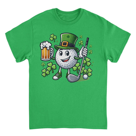 St. Patricks Day Golfball T-Shirt by HandyShopping4U2