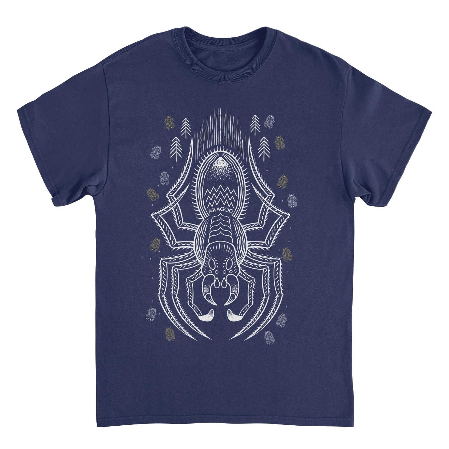 Harry Potter Aragog Minimalist Outline Navy T-Shirt