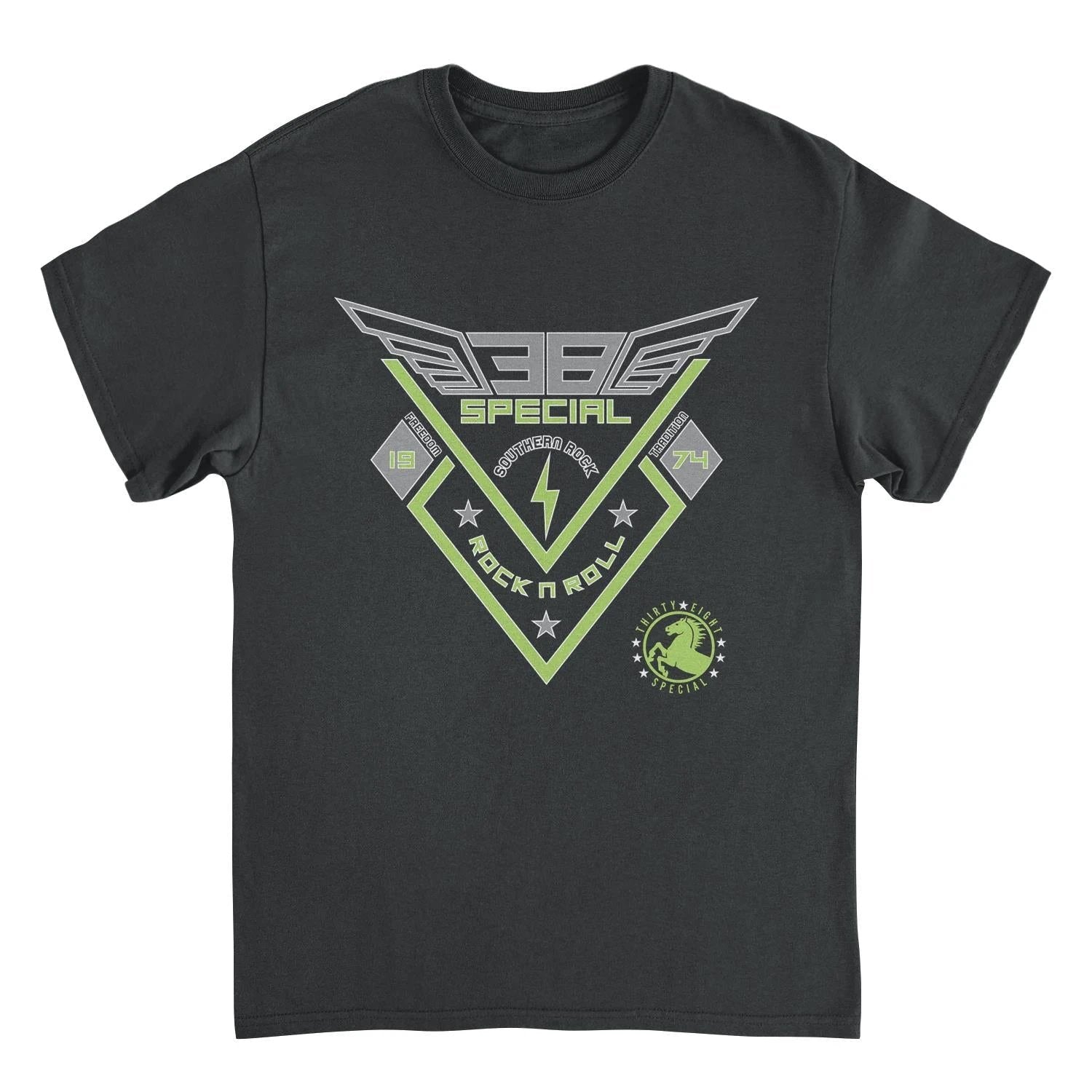 38 Special Southern Rock and Roll 74 t shirt black tee with green vintage logo design