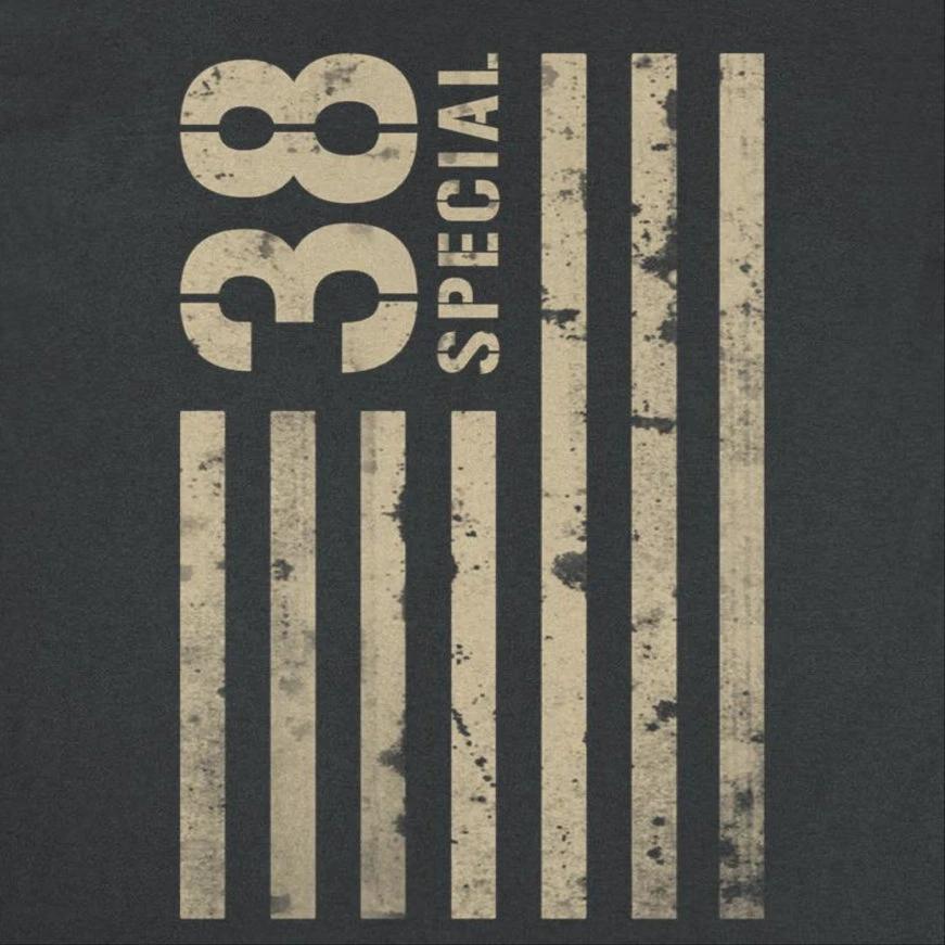 38 special vertical stripes t shirt close up graphic design black southern rock band tee detail
