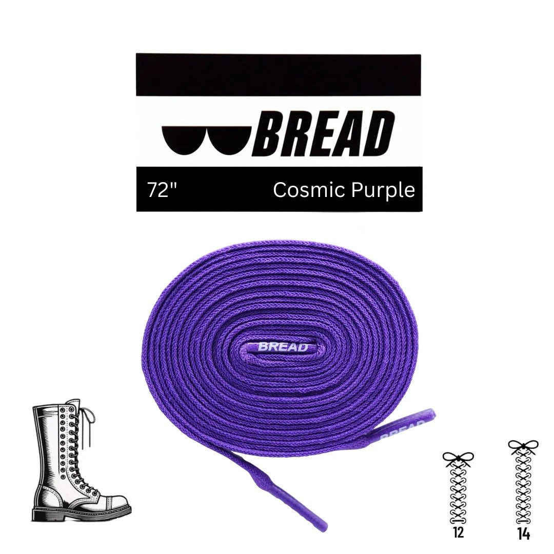 Cosmic Purple Stretch Shoelaces | Bread Laces No-Tie Elastic Laces