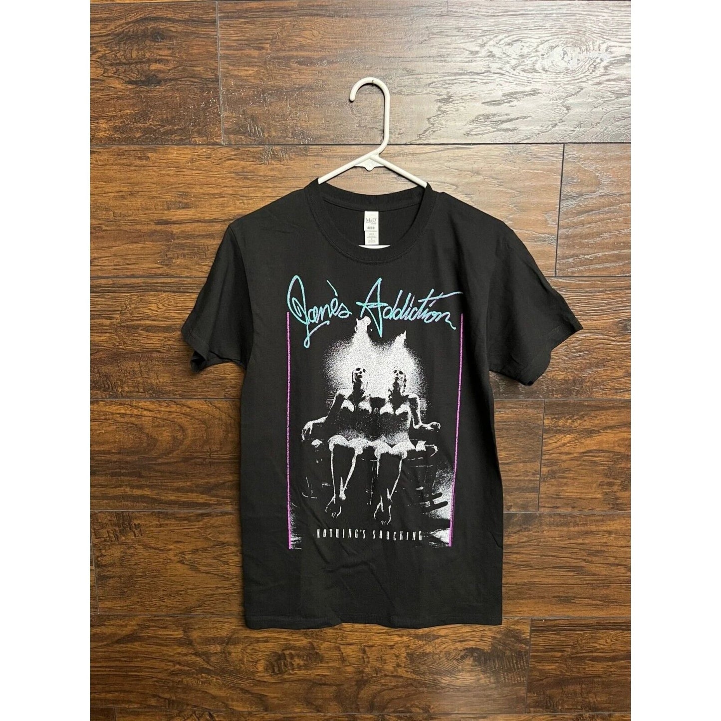 Jane’s Addiction Nothing’s Shocking black T-shirt official band tee hanging front view alternative rock shirt