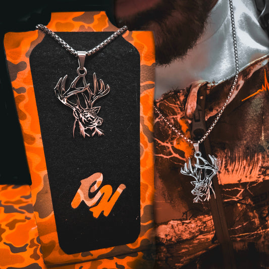 Deer Rack- Stainless Steel Necklace and Pendant *PREORDER*