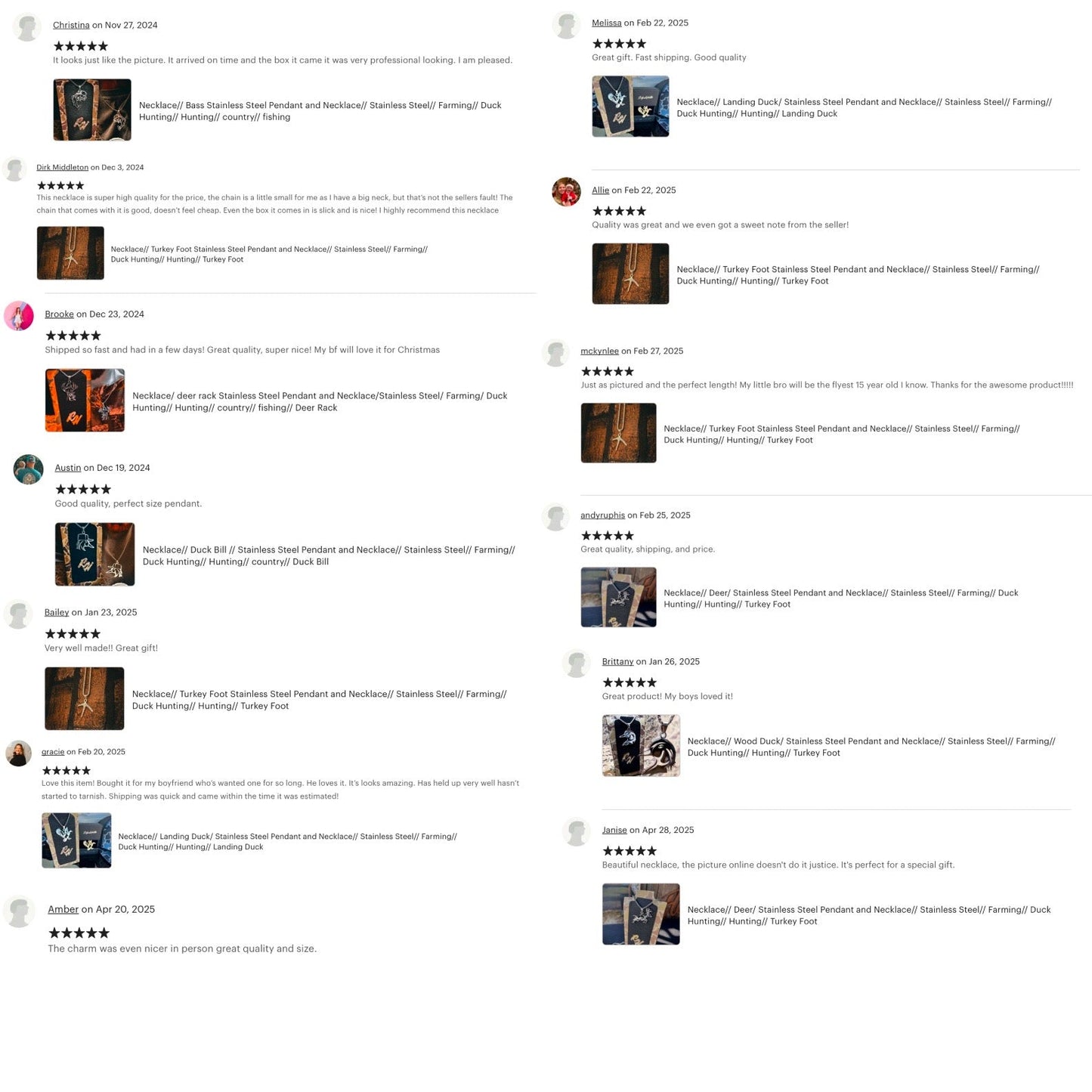 Deer Rack- Stainless Steel Necklace and Pendant *PREORDER*