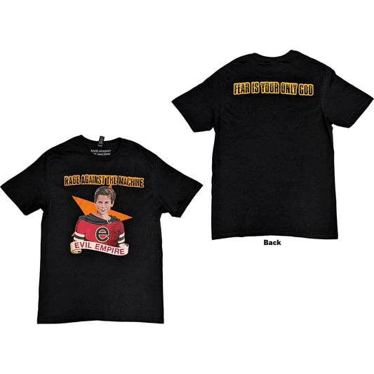 Officially licensed Rage Against the Machine “Fear Is Your Only God” men’s T-shirt with bold protest artwork