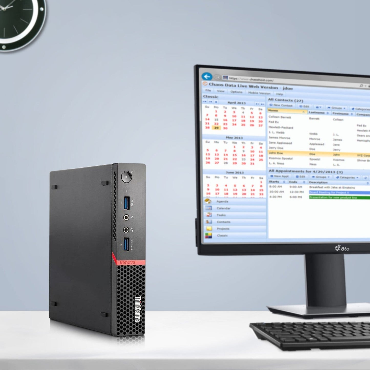 Lenovo ThinkCentre Business Desktop Intel 3.10 GHz Windows 11 Pro With 22 Inch LED