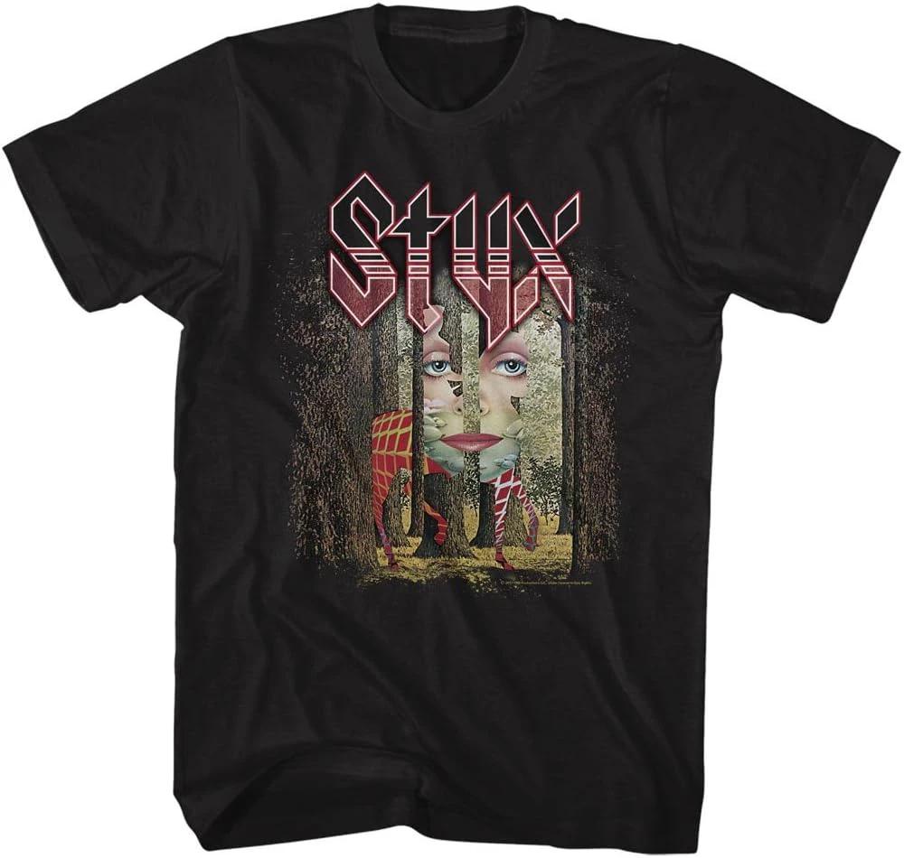 Men’s Styx T-shirt featuring artwork from the classic The Grand Illusion album, iconic rock band design