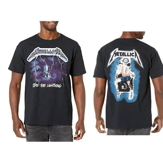 Men’s lightweight Metallica T-shirt featuring artwork from the iconic Ride the Lightning album.