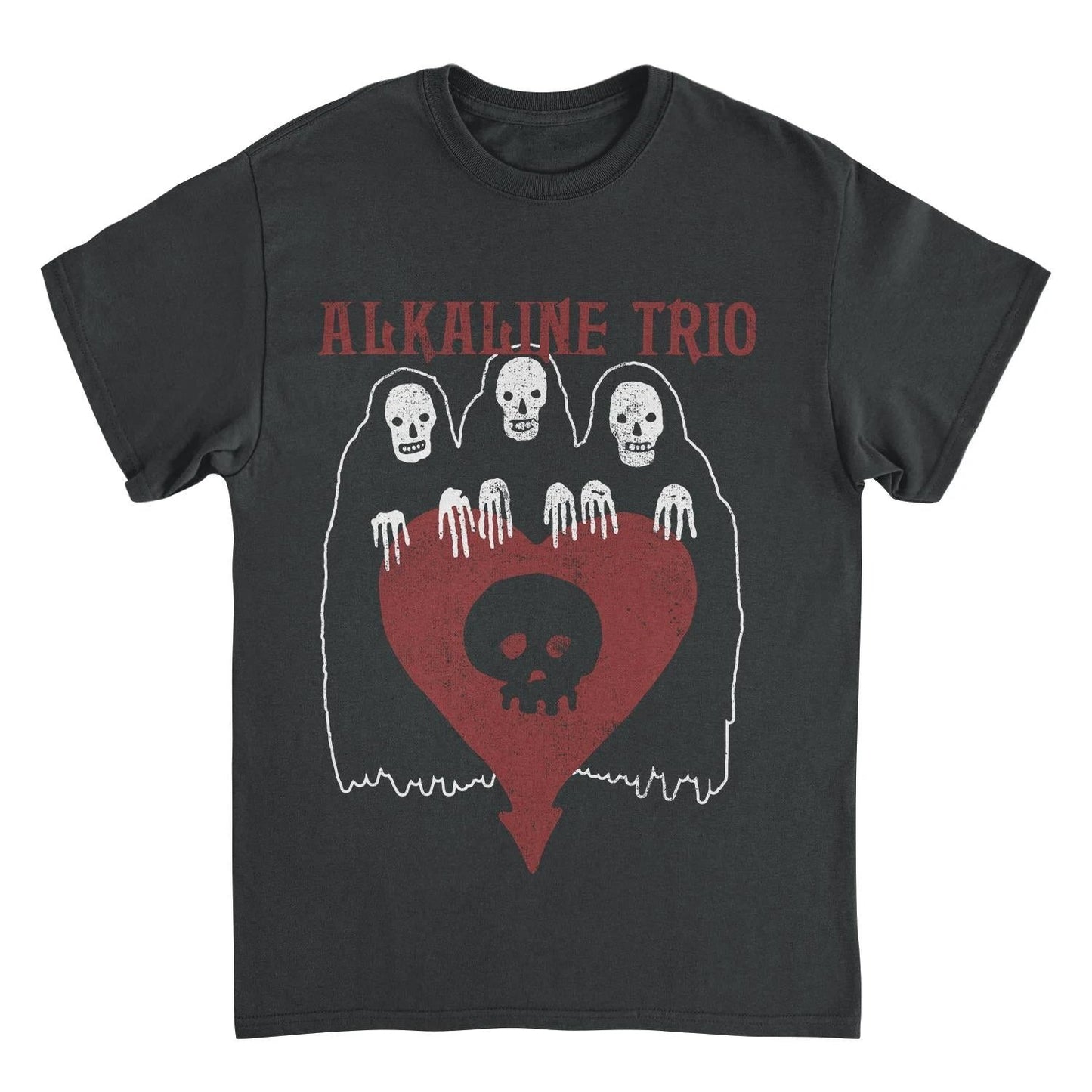 Alkaline Trio Ghoul Trio black t shirt featuring dark punk graphic design with band artwork