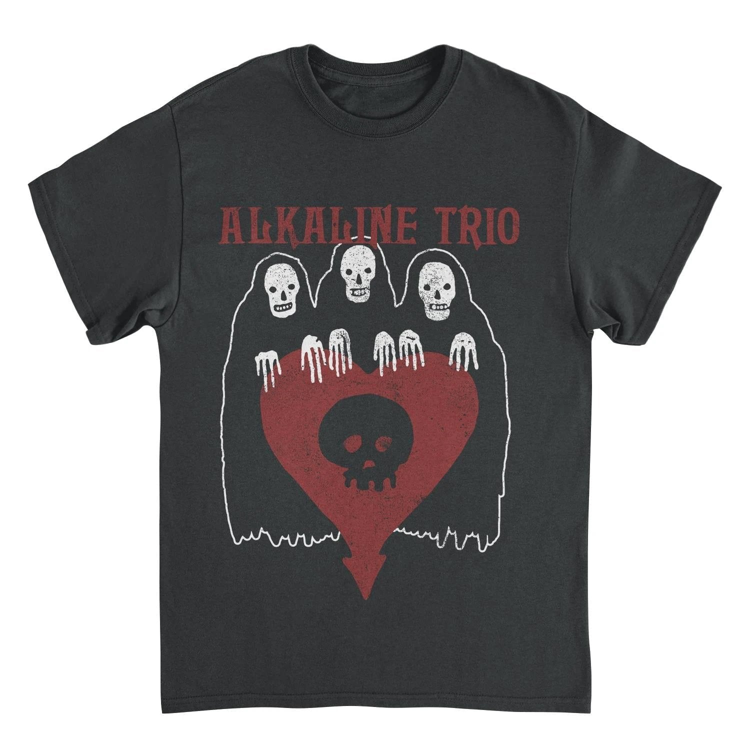 Alkaline Trio Ghoul Trio black t shirt featuring dark punk graphic design with band artwork