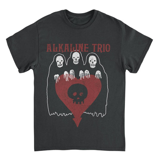Alkaline Trio Ghoul Trio black t shirt featuring dark punk graphic design with band artwork
