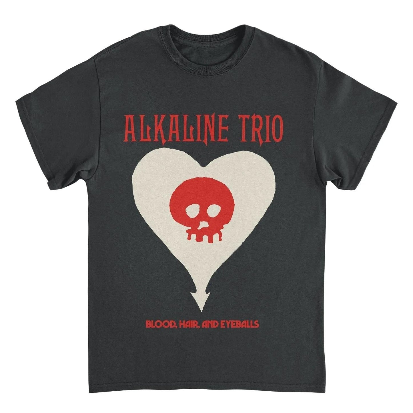 Alkaline Trio heart skull black t-shirt Blood Hair and Eyeballs logo official punk rock band merch graphic tee