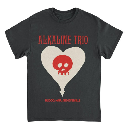 Alkaline Trio heart skull black t-shirt Blood Hair and Eyeballs logo official punk rock band merch graphic tee