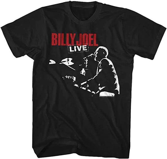Billy Joel Piano Man Tour 81 t shirt vintage concert design classic rock band tee black graphic shirt