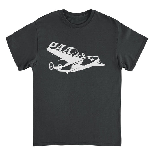 Pan Am PAA Wing White Print Black T-Shirt by HandyShopping4U2