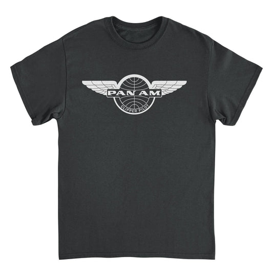 Pan Am Clipper Pilot White Black T-Shirt by HandyShopping4U2