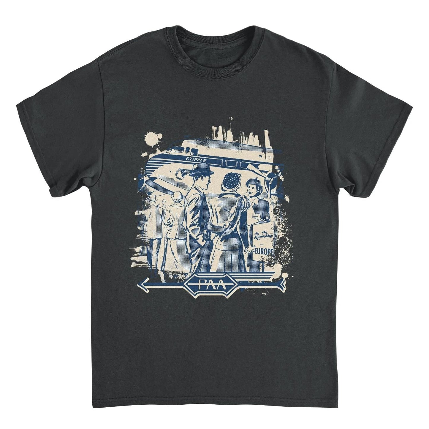 Pan Am the Rainbow Europe Black T-Shirt by HandyShopping4U2