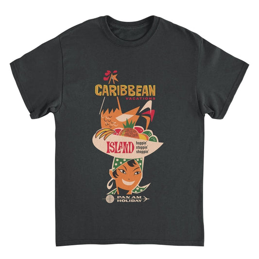 Pan Am Caribbean Vacations Black T-Shirt by HandyShopping4U2