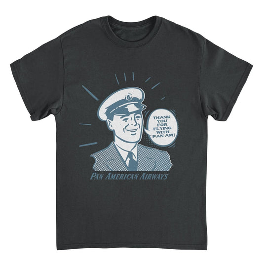 Pan Am Thank You for Flying With Pan Am Black T-Shirt by HandyShopping4U2