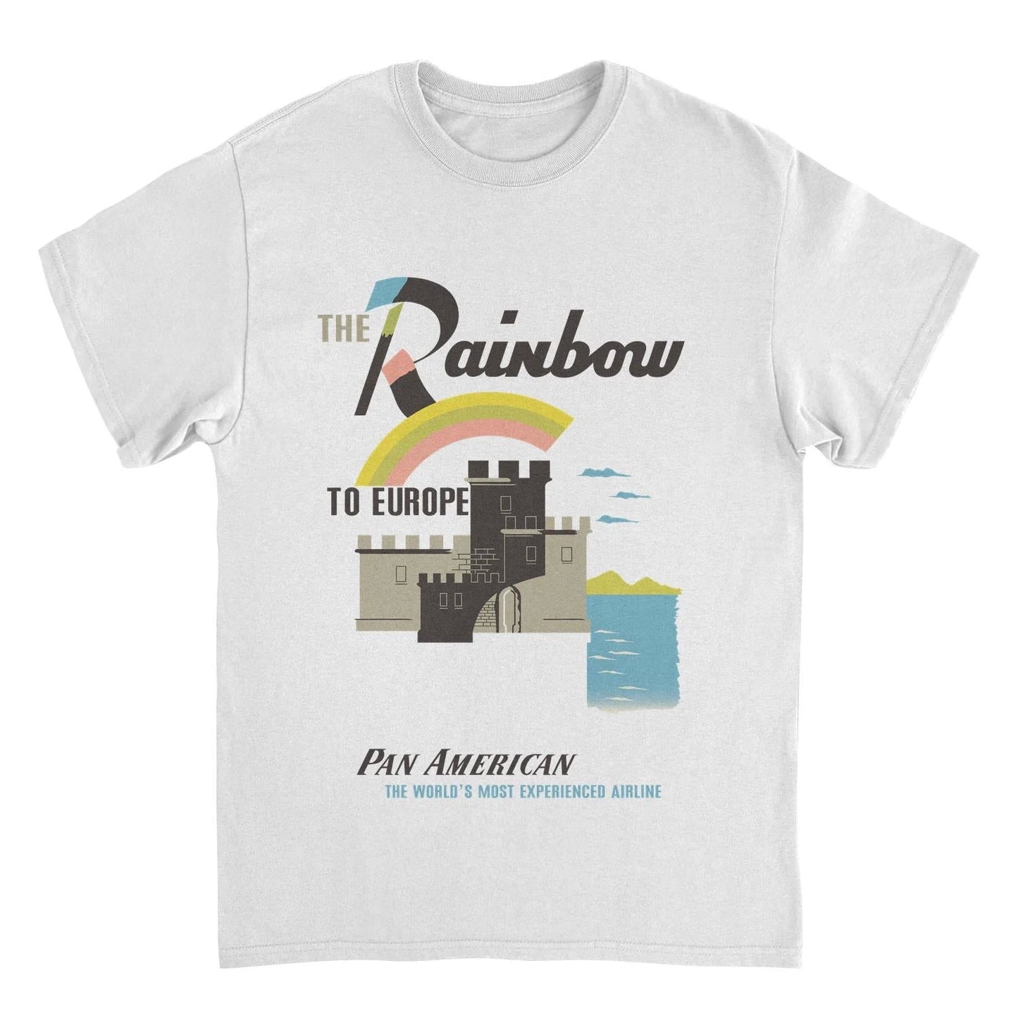 Pan Am the Rainbow to Europe White T-Shirt by HandyShopping4U2