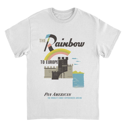 Pan Am the Rainbow to Europe White T-Shirt by HandyShopping4U2