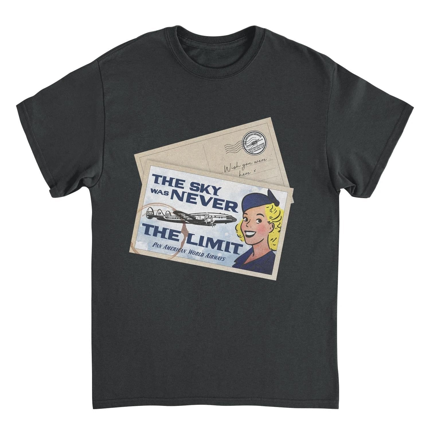 Pan Am the Sky Was Never the Limit Black T-Shirt by HandyShopping4U2