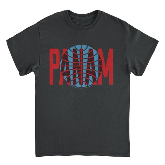 Pan Am Red Text Over Logo Black T-Shirt by HandyShopping4U2